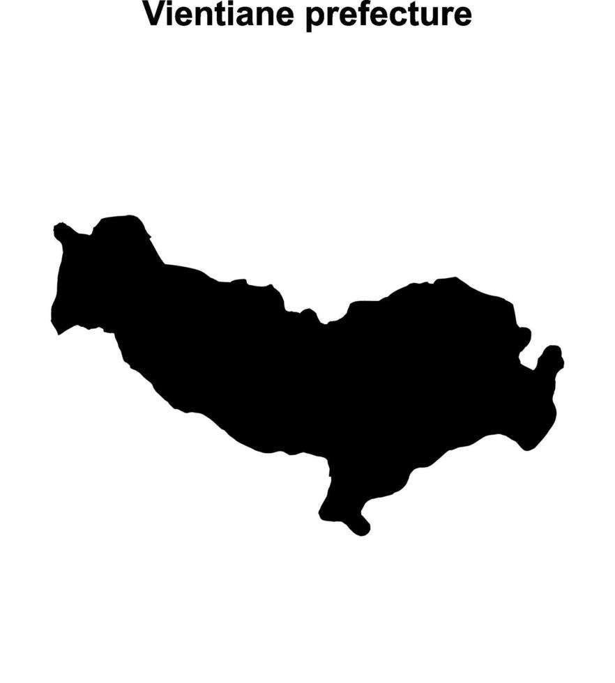 Vientiane prefecture province blank outline map vector