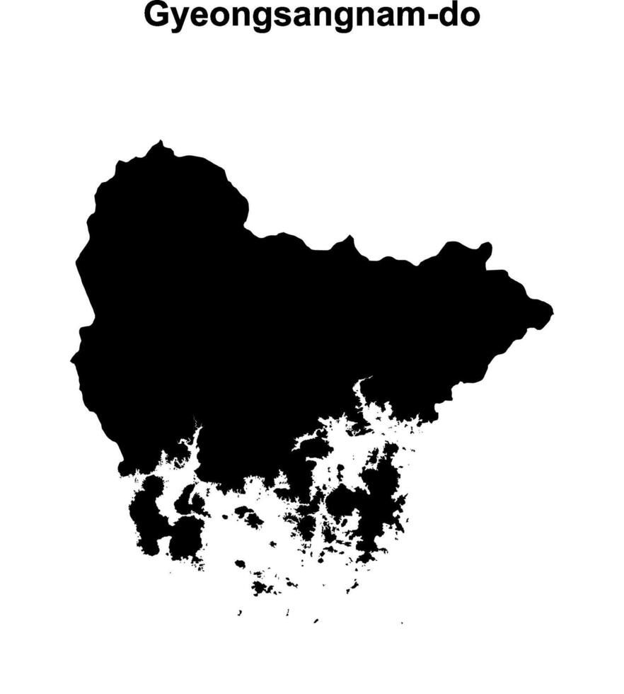 Gyeongsangnam-do province blank outline map vector