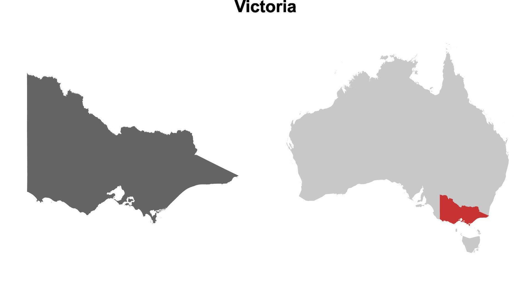 Victoria blank outline map set vector