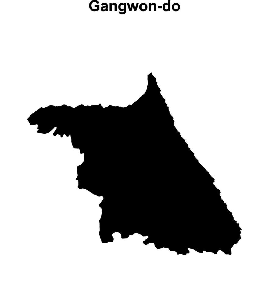 Gangwon-do province blank outline map vector