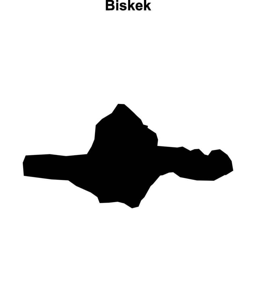 Biskek region blank outline map vector