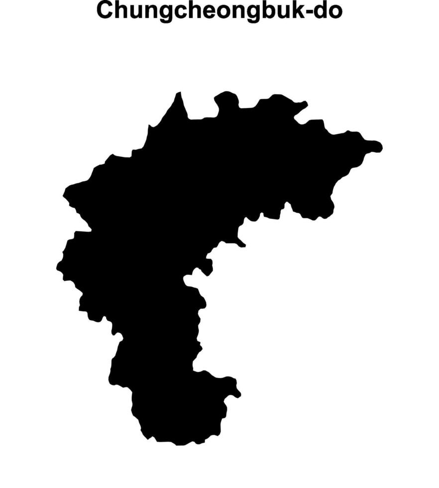 Chungcheongbuk-do province blank outline map vector