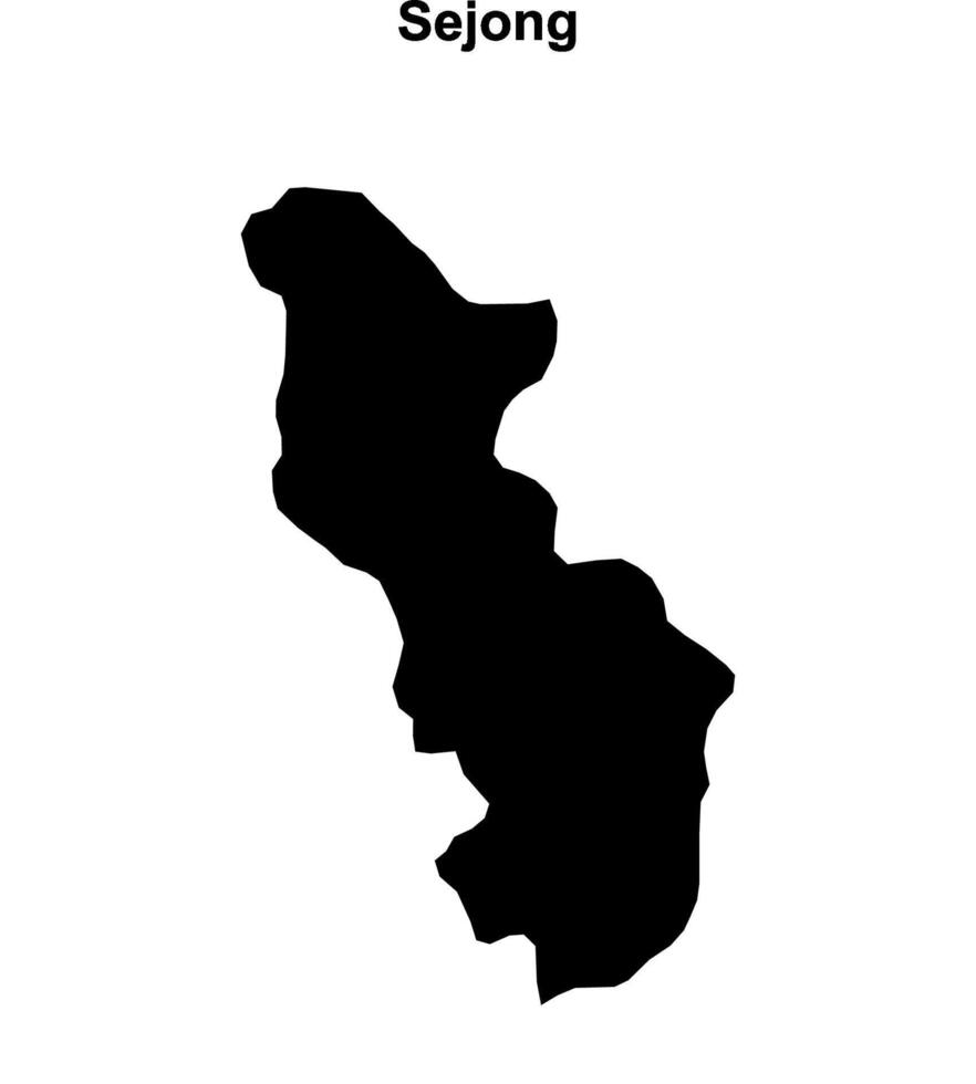Sejong province blank outline map vector