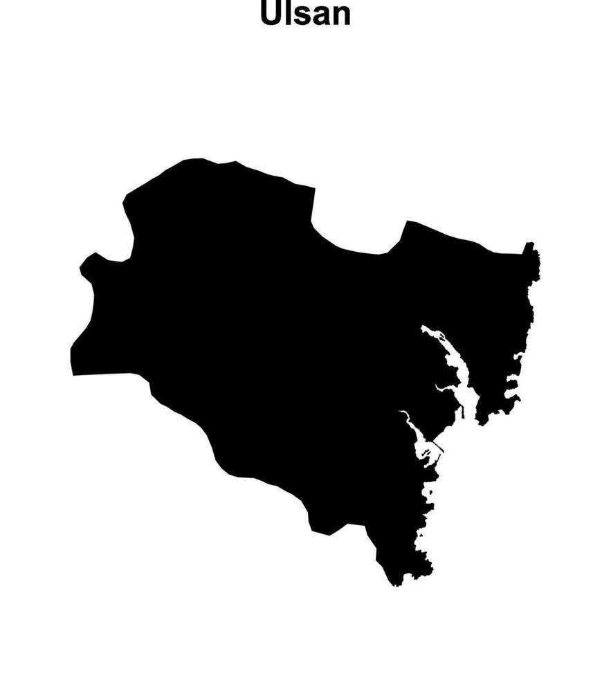 Ulsan province blank outline map vector