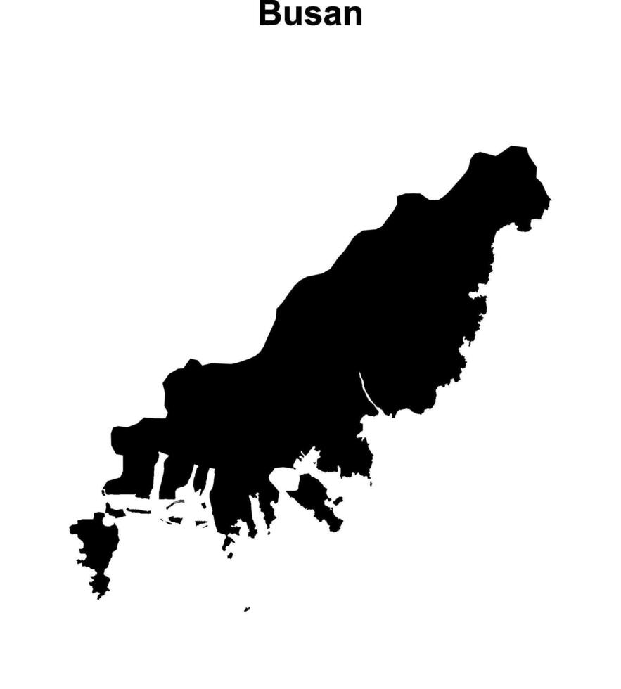 Busan province blank outline map vector