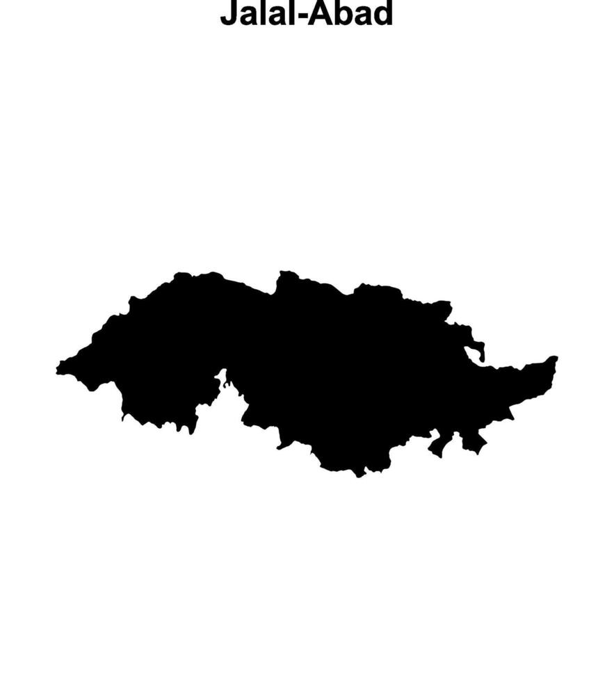 Jalal-Abad region blank outline map vector