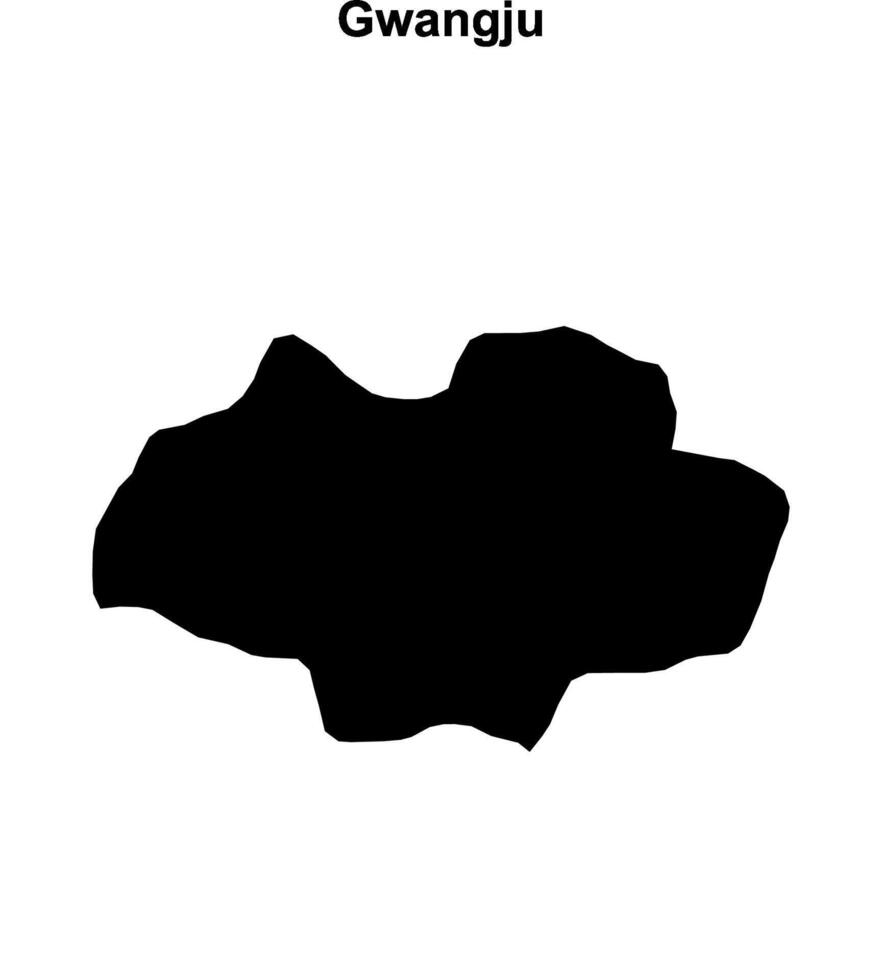 Gwangju province blank outline map vector