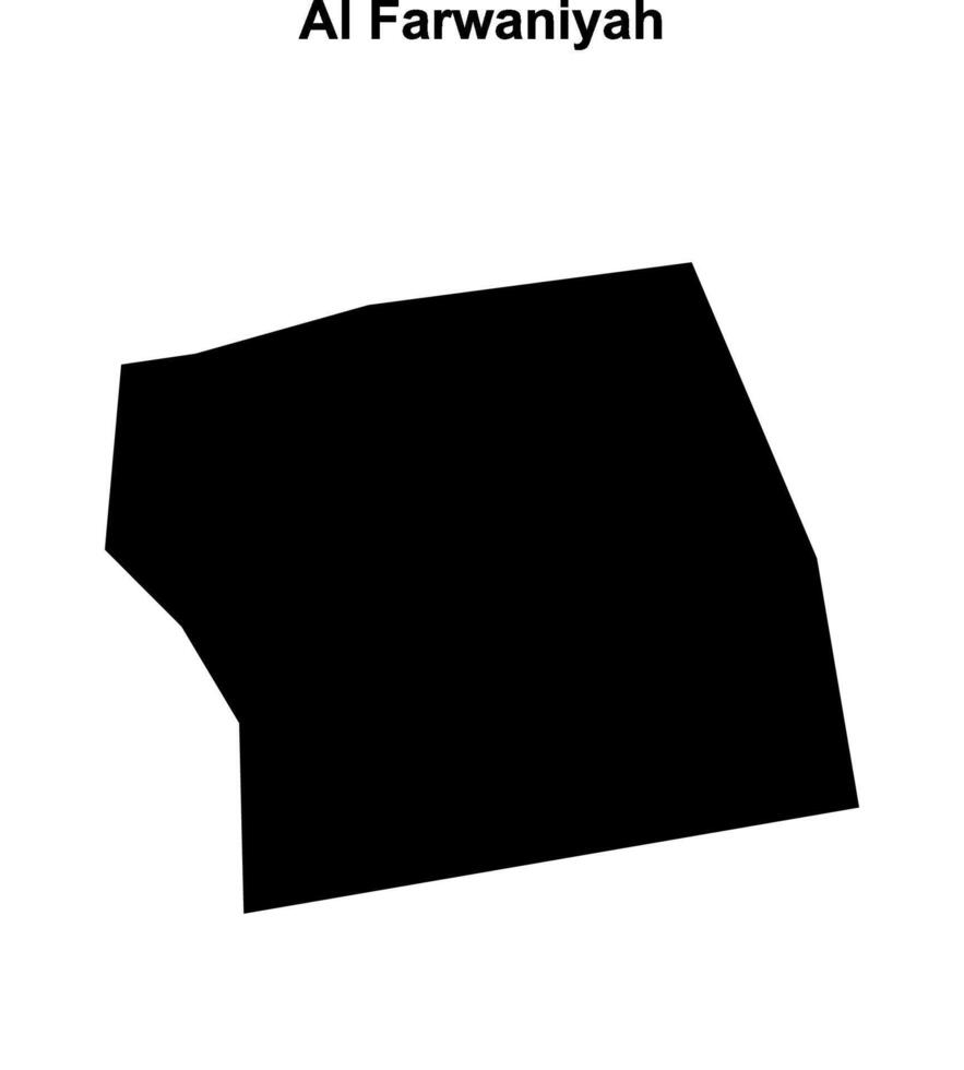 Al Farwaniyah governorate blank outline map vector