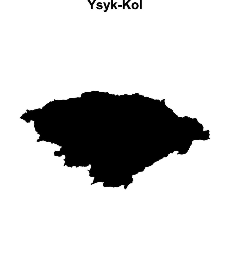 Ysyk-Kol region blank outline map vector