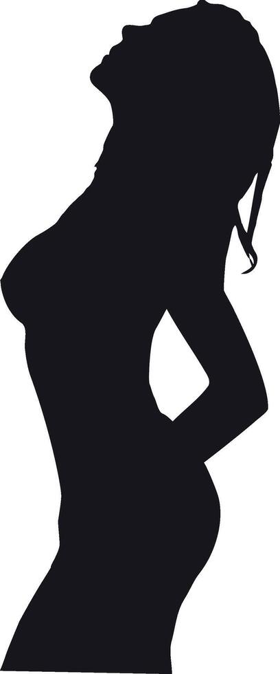 Silhouette of a woman in a pose vector