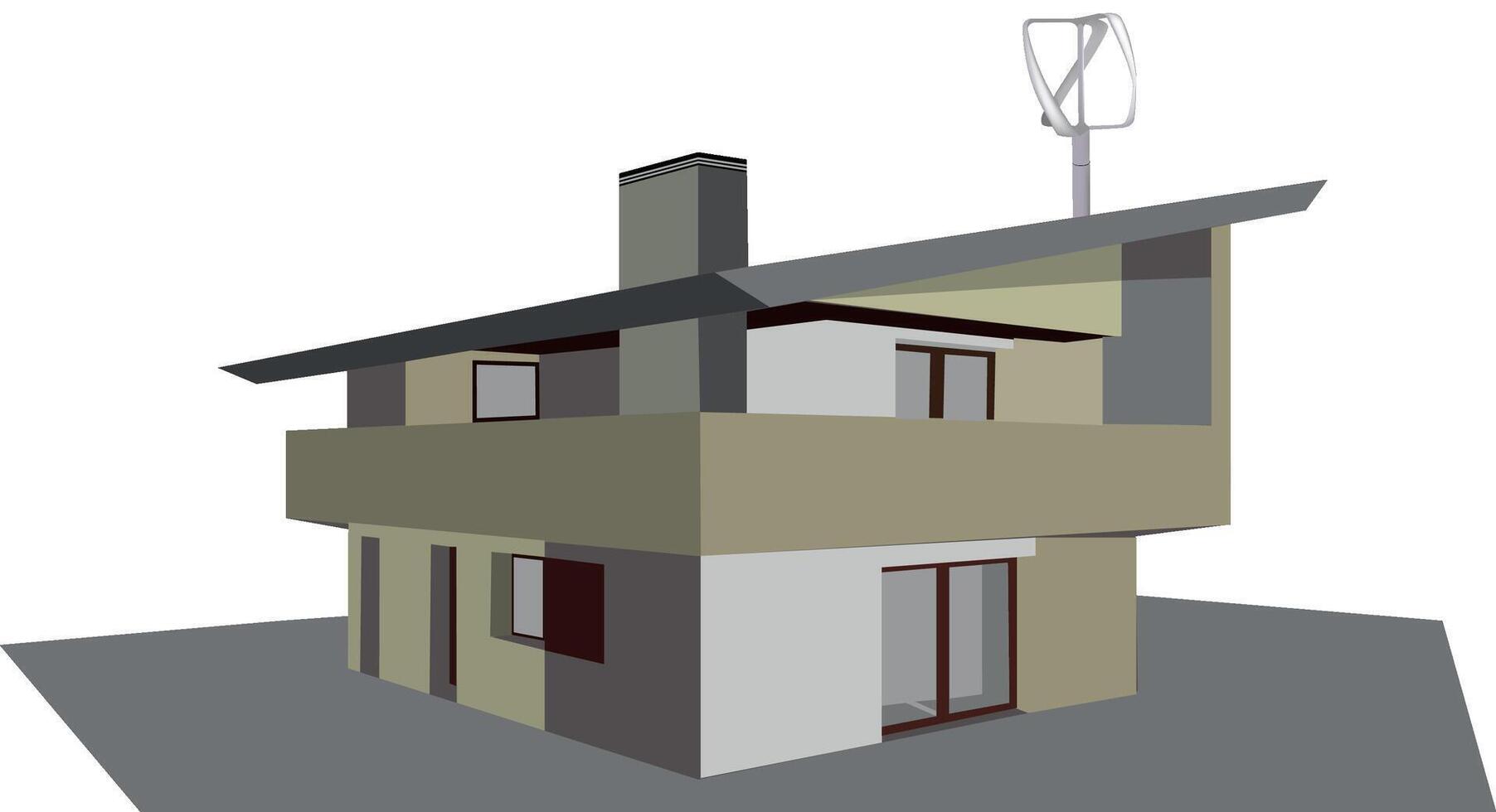 A small house with a roof and a chimney vector