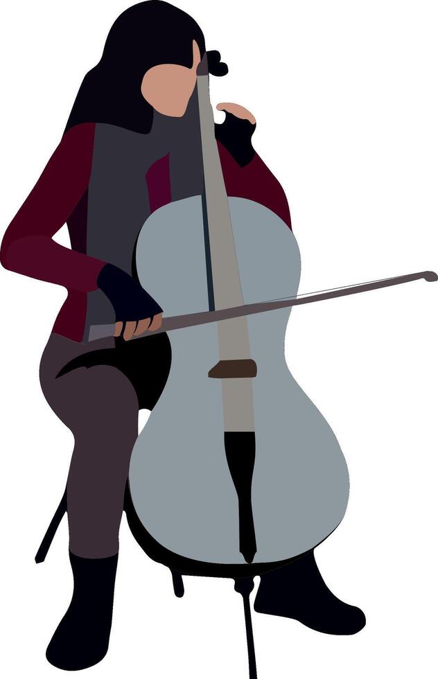 A woman playing the cello vector