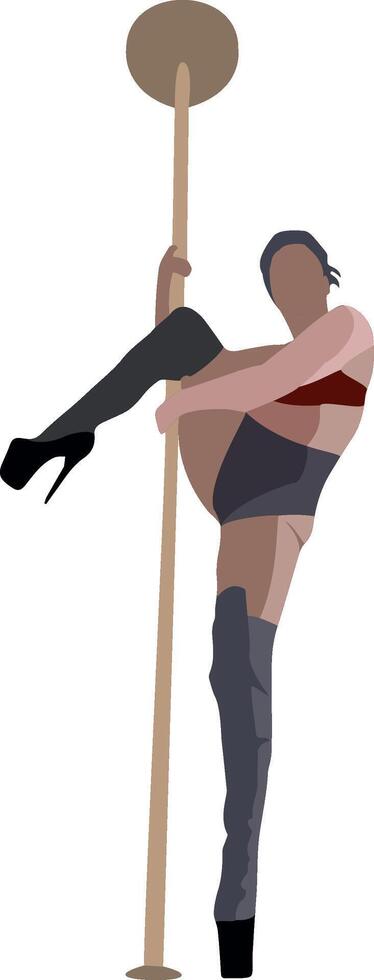 A woman is doing a pole dance vector