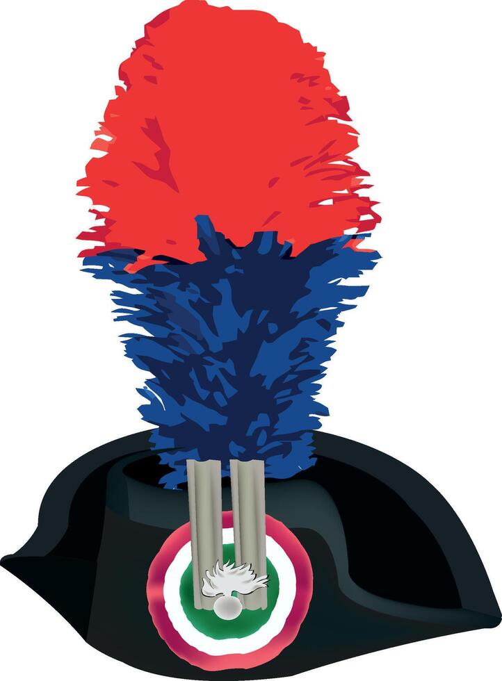 A hat with a red, blue and white flag on it vector