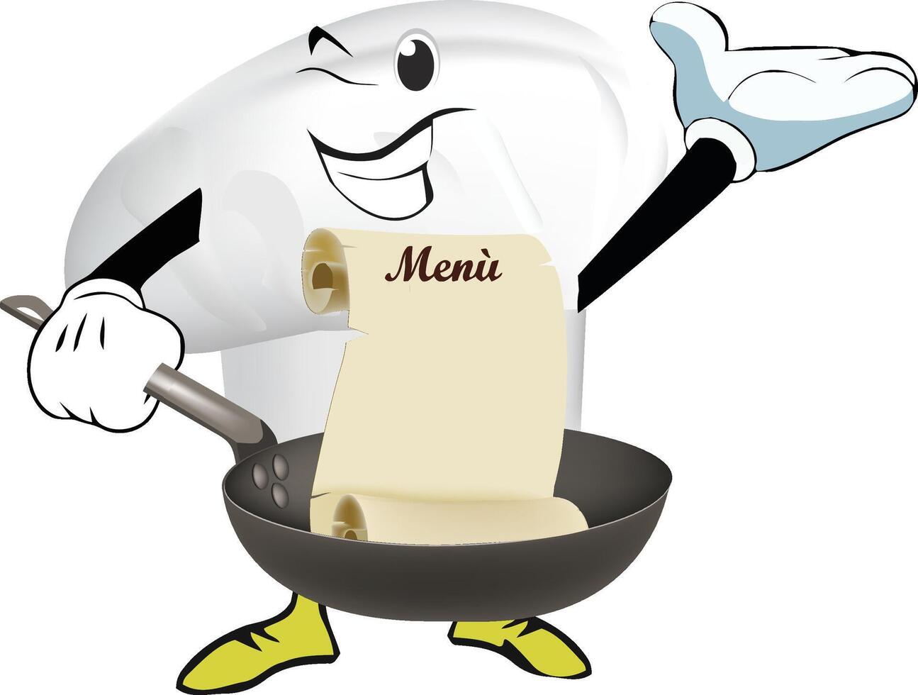 Chef cartoon holding a menu vector