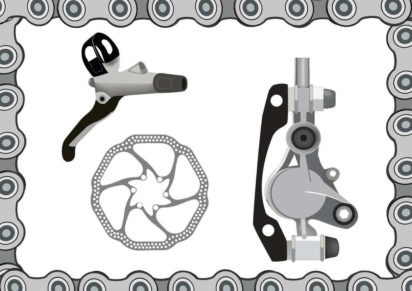 A bicycle brake and a chain vector