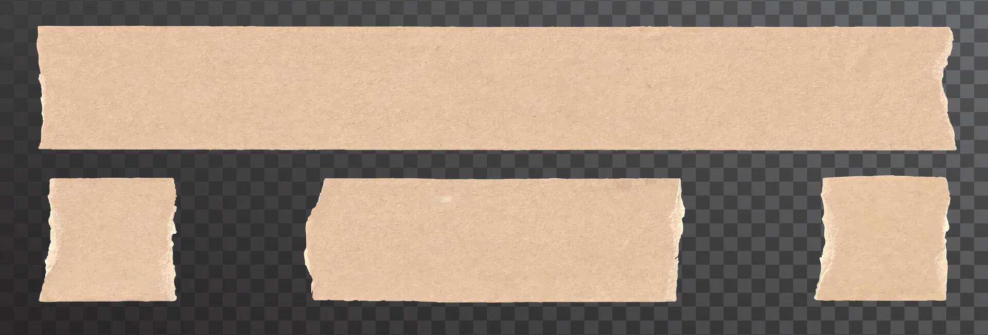 Torn paper pieces elements isolated vector