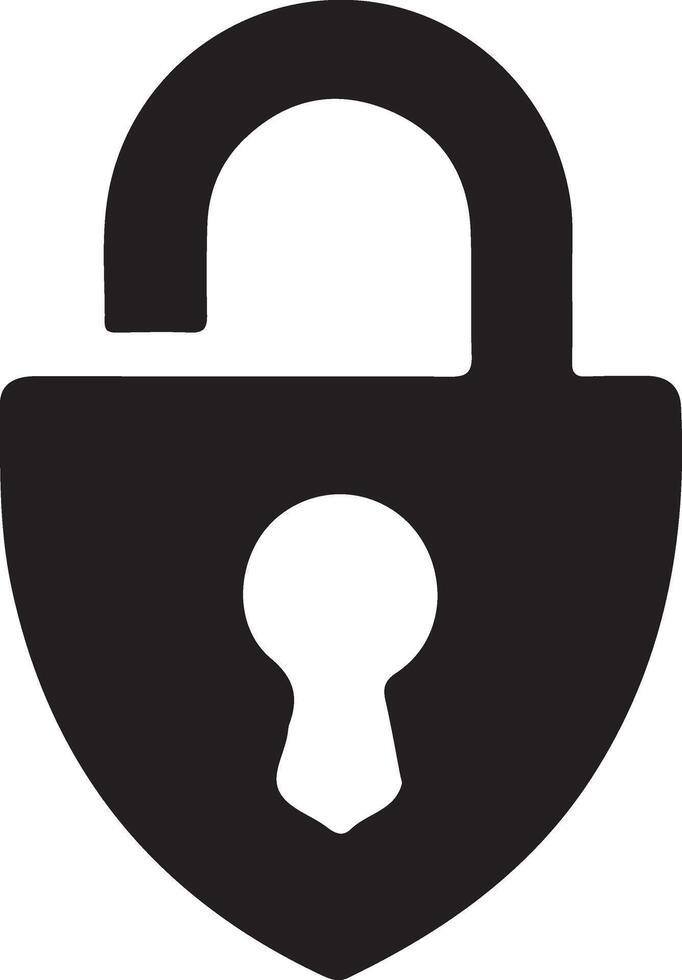 Professional Padlock Icon Silhouette for Designers vector
