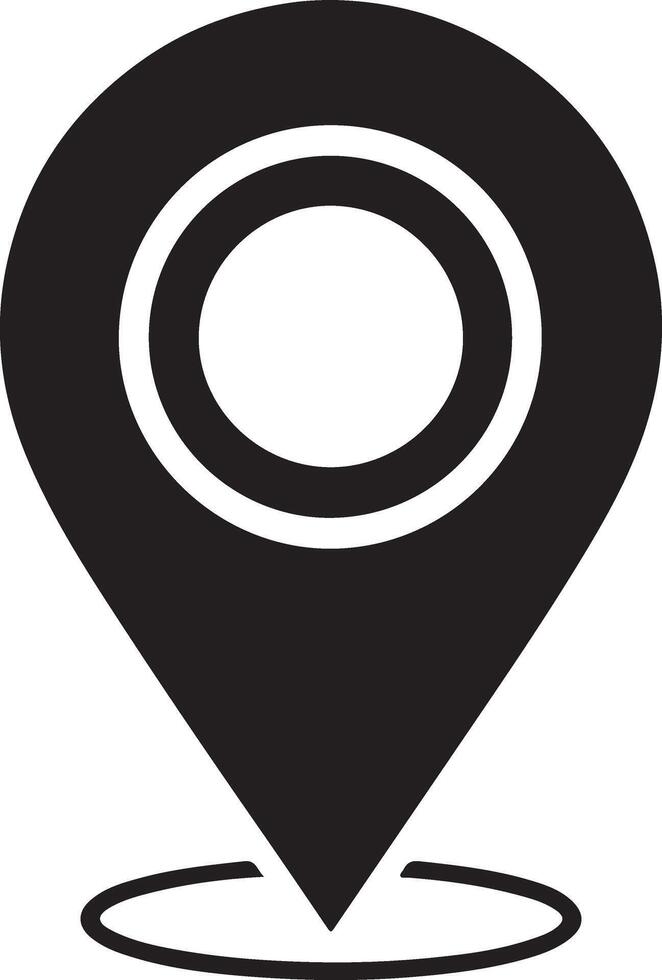 Elegant Location Pin Icon Silhouette Resources vector