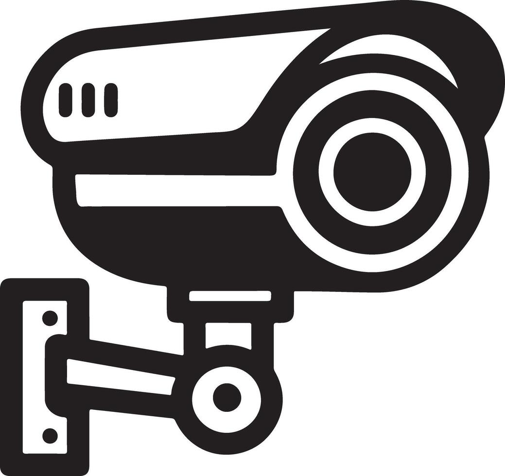 Clean and Modern Security Camera Silhouette Graphic vector