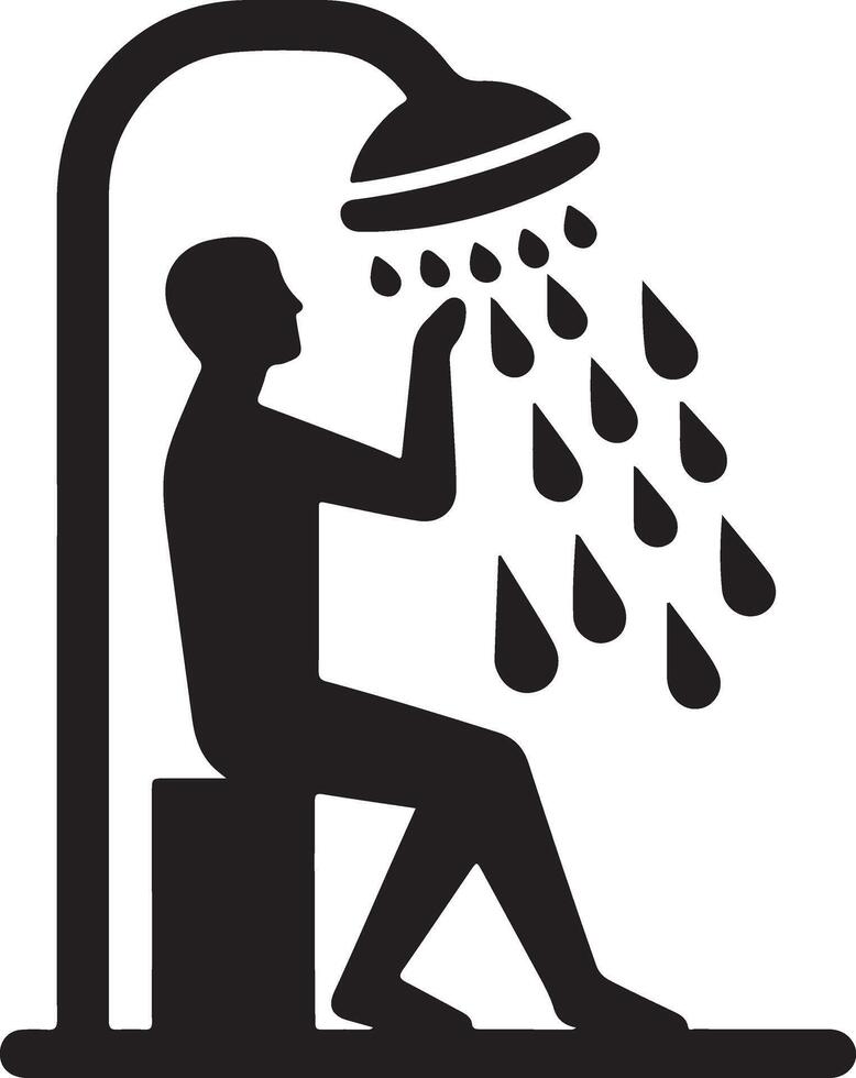 Creative Shower Man Icon Illustration vector