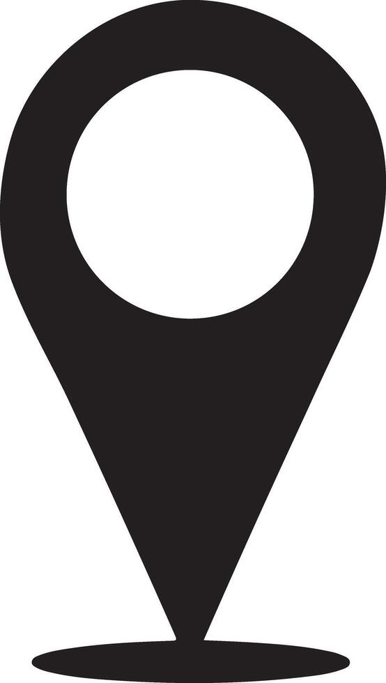 Stylish Location Pin Icon Silhouette Art vector