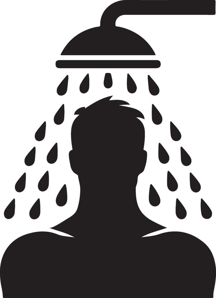 High Quality Shower Man Logo Silhouette Art vector