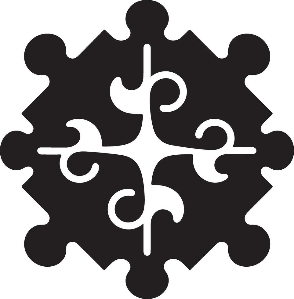 Creative Puzzle Together Icon Design vector