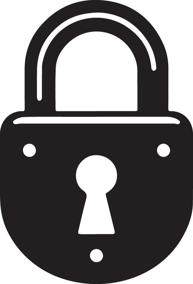 Creative Padlock Icon Silhouette Image vector