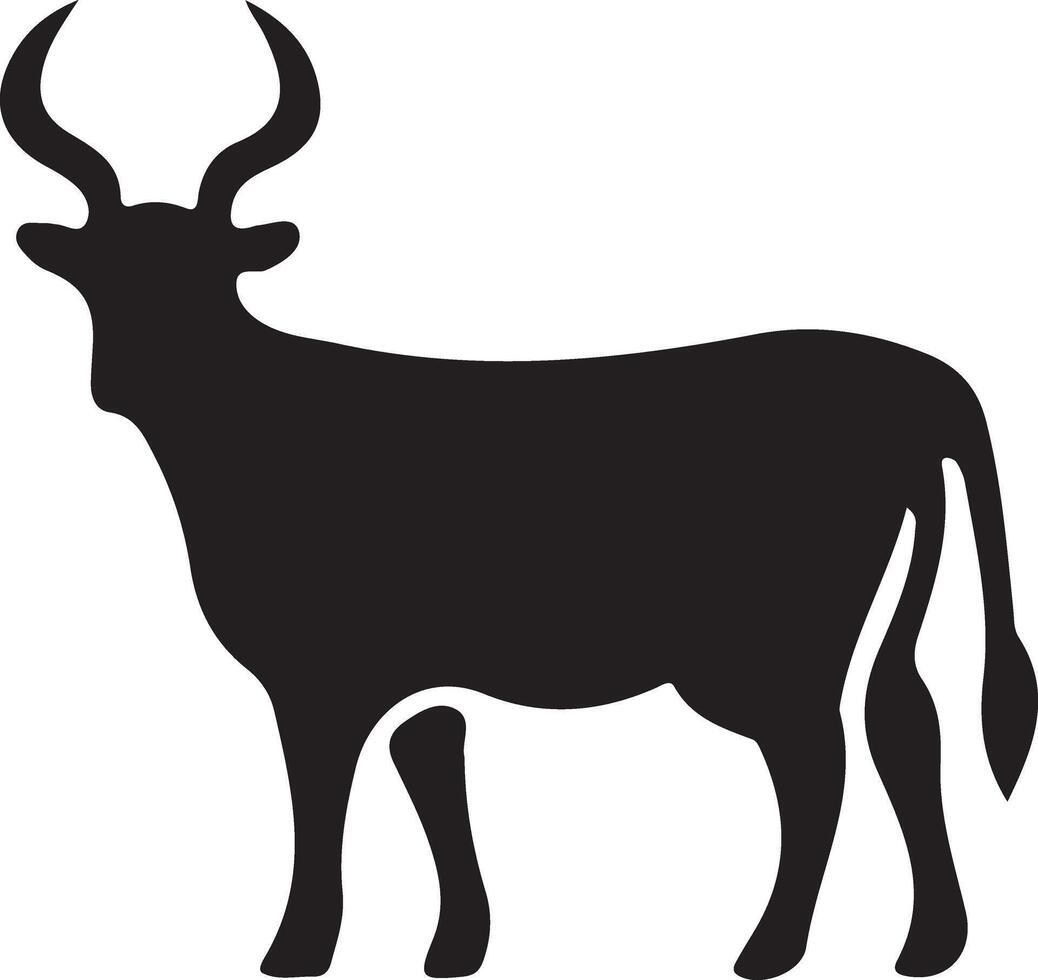 a black cow silhouette on a white background vector