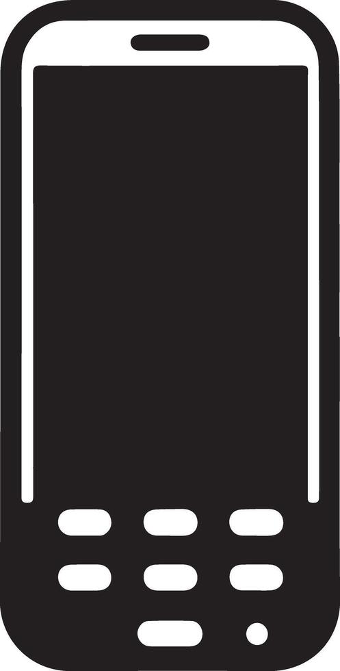 Minimalist Mobile Phone Silhouette Illustration Available vector