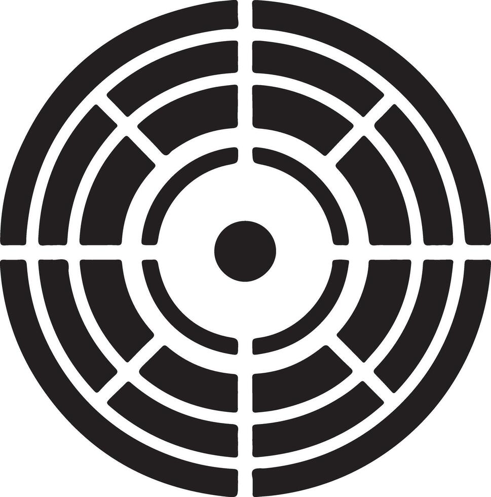 Modern Radar Icon Silhouette Graphics for Projects vector