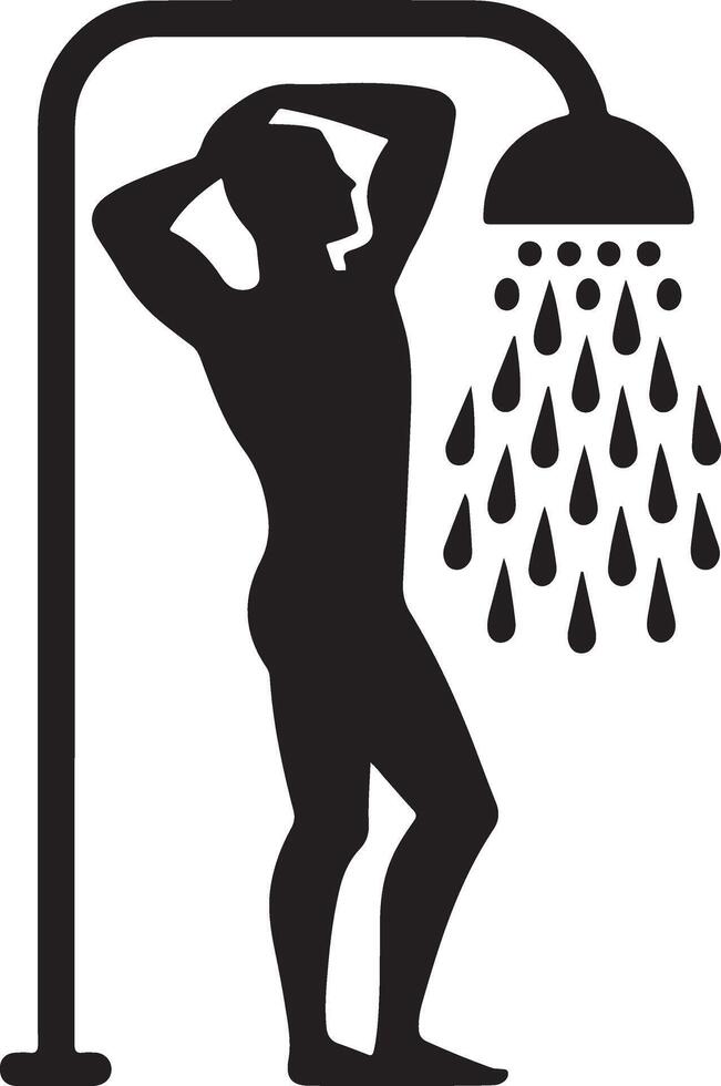 Stylish Shower Man Icon for Graphic Projects vector