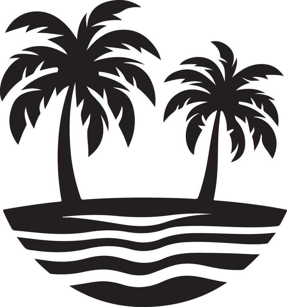 Versatile Palm Tree Silhouette Image for Use vector