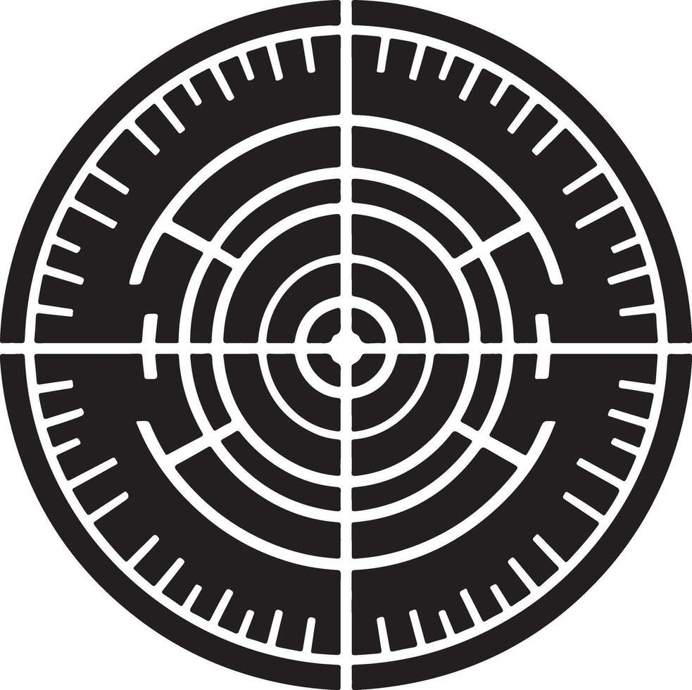 Unique Radar Icon Silhouette Illustration Set vector