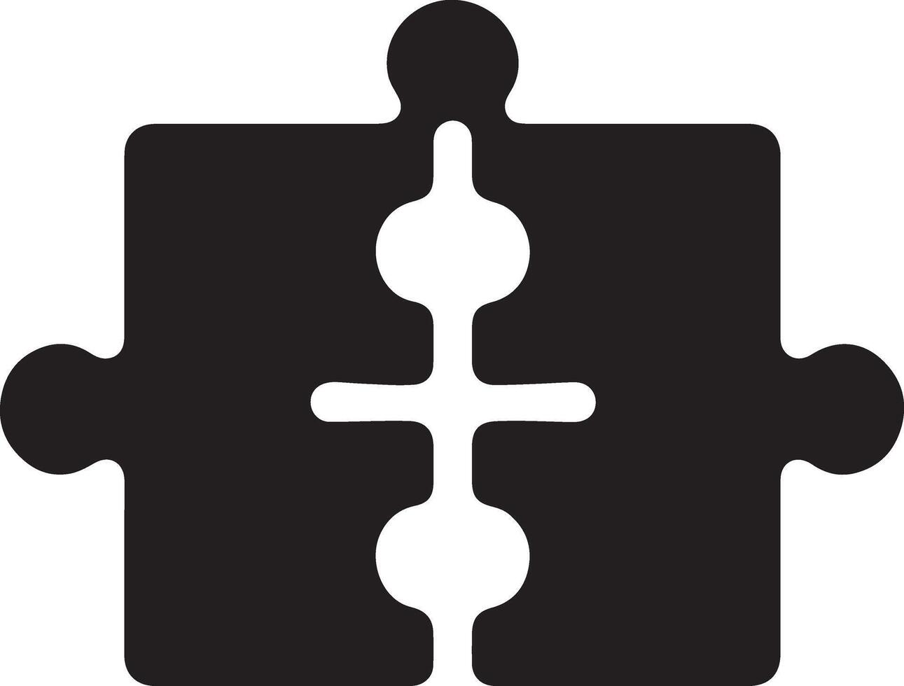 Elegant Silhouette Symbol of Puzzle Unity vector