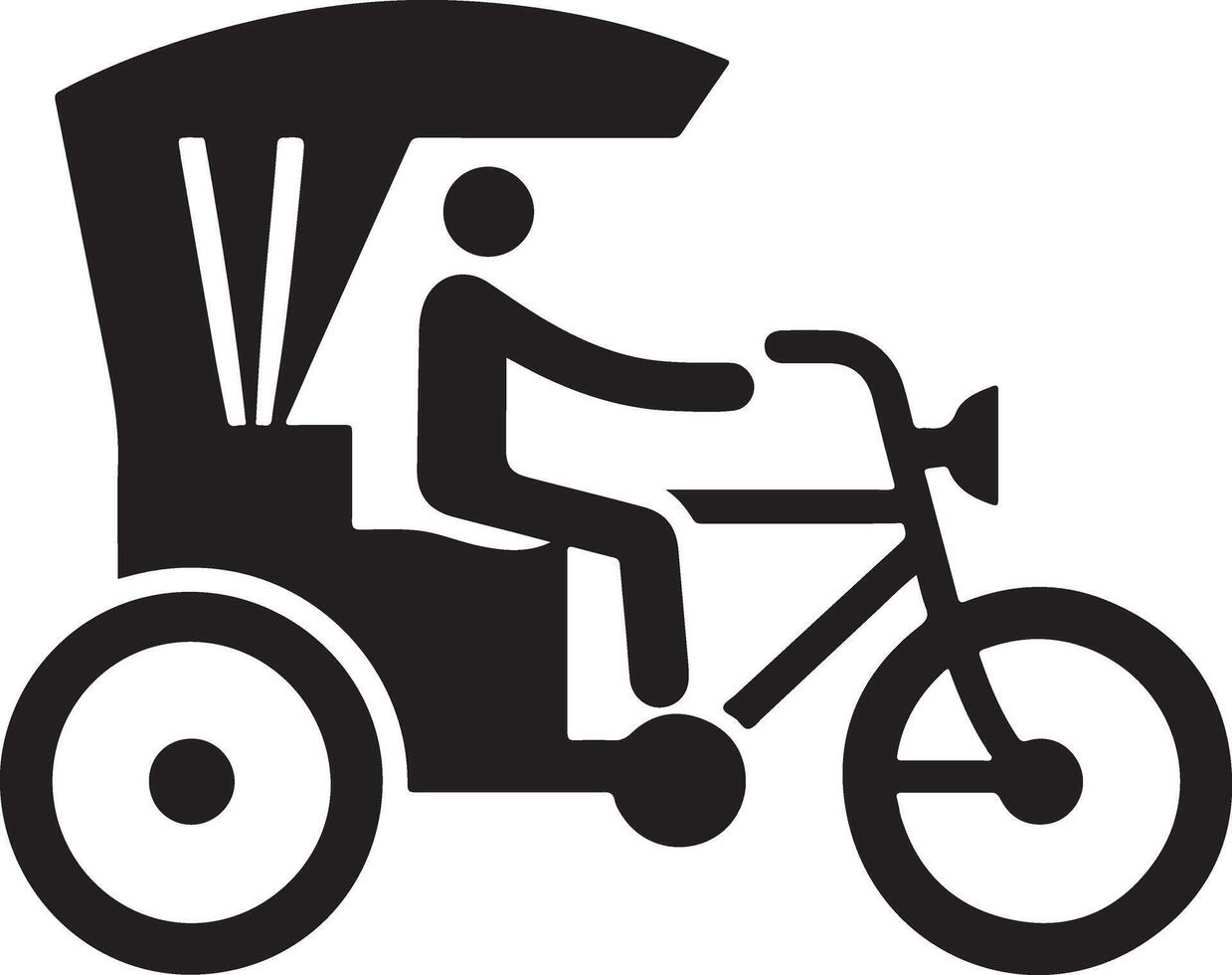 Creative Rickshaw Silhouette Graphic Resources vector