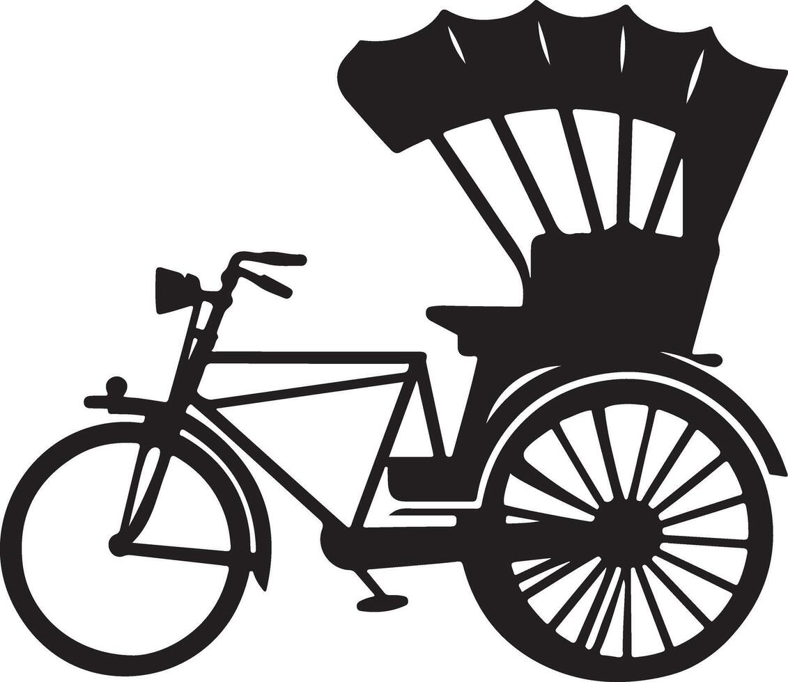 Elegant Rickshaw Silhouette Artwork for Designers vector