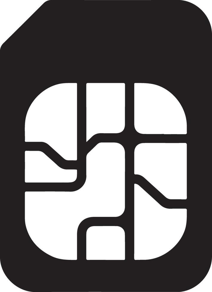 SIM Card Silhouette Image for Digital Use vector