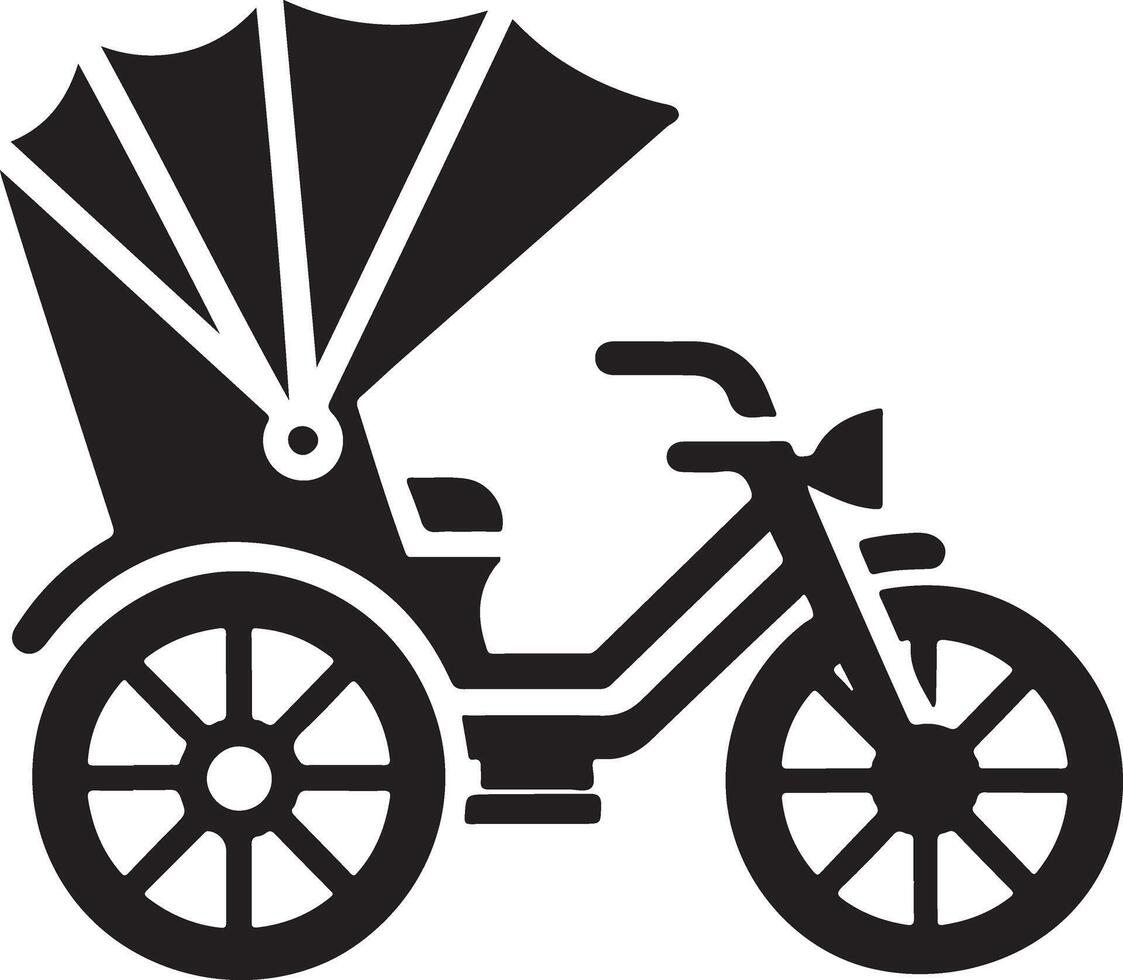Stunning Rickshaw Silhouette Illustration Set vector