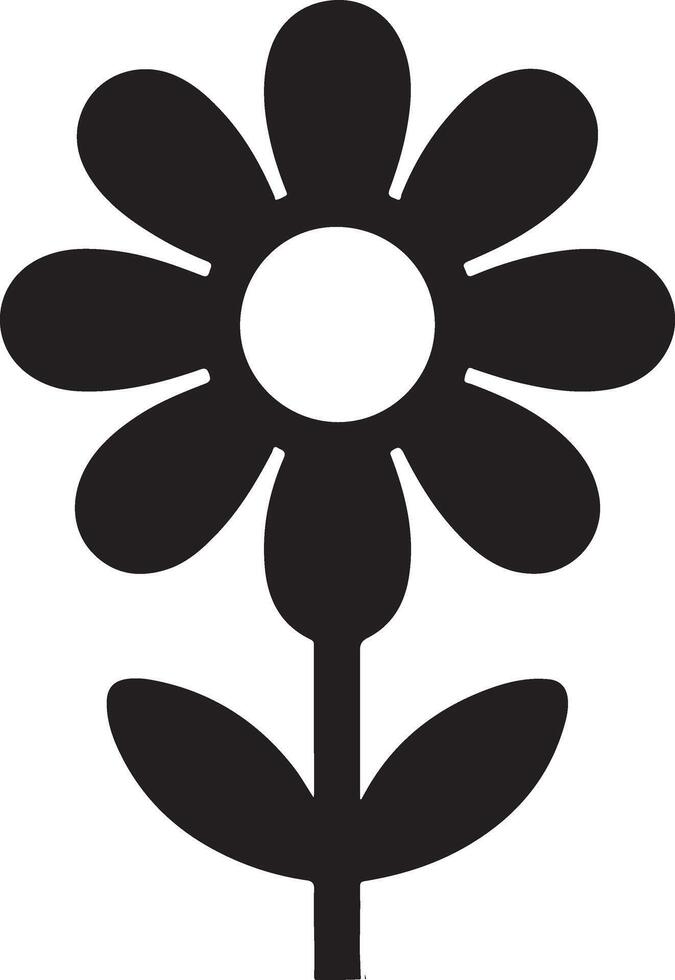 Contemporary Flower Silhouette Design for Creativity vector