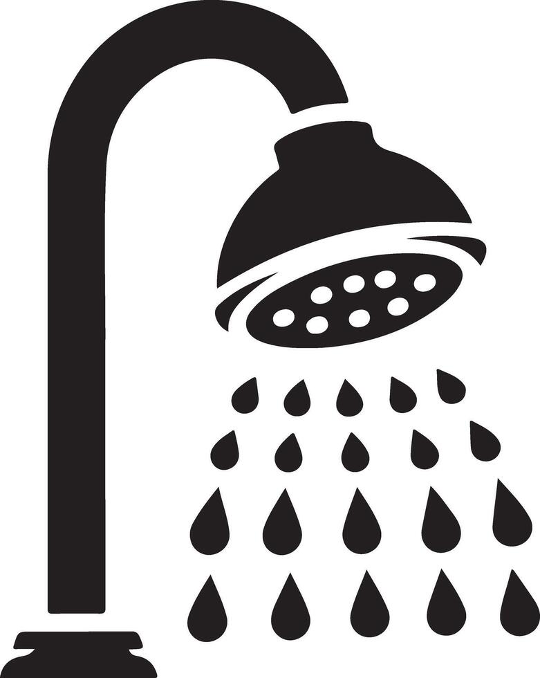 Unique Shower Logo Design Silhouette Image vector