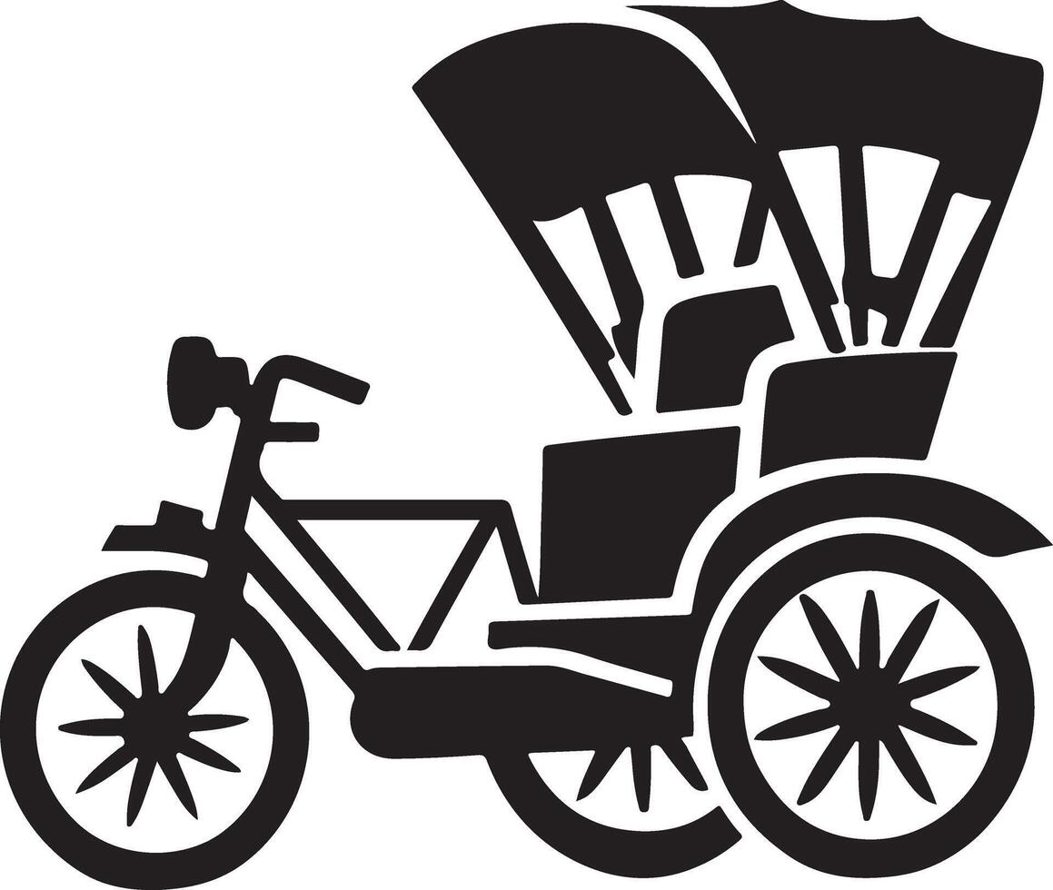 Unique Rickshaw Silhouette Art Collection vector