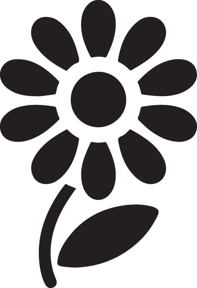 Versatile Simple Flower Silhouette Graphics for Use vector