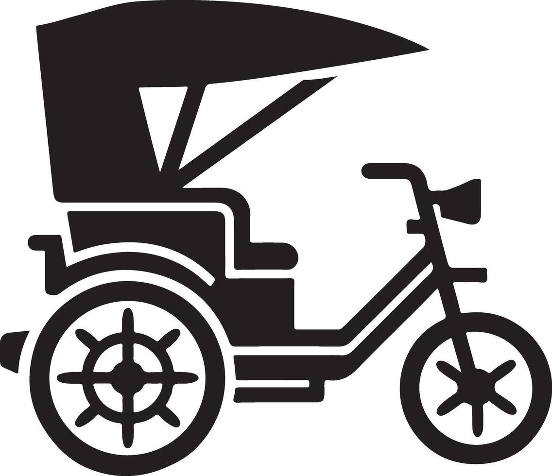 High Quality Rickshaw Silhouette Design vector