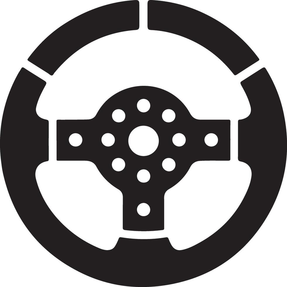 Unique Steering Wheel Silhouette Art for Creations vector
