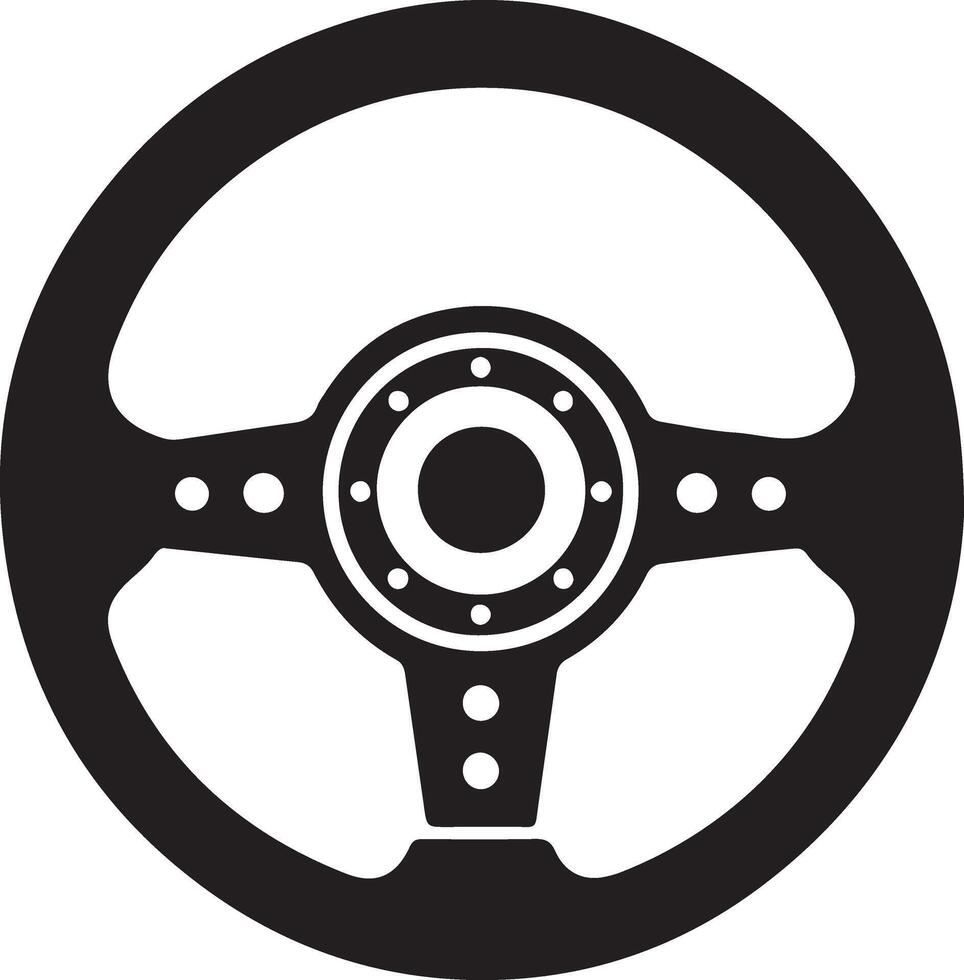 Versatile Steering Wheel Silhouette for Graphic Design vector