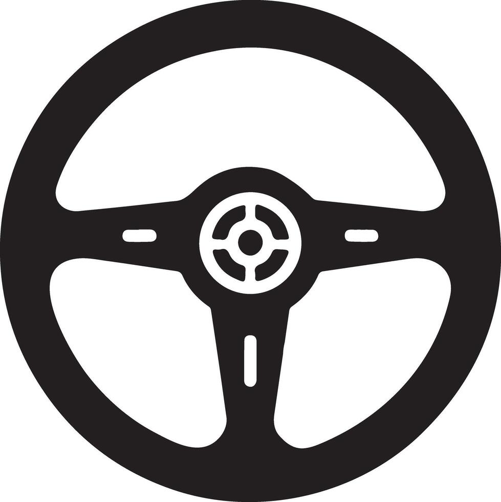 Professional Steering Wheel Silhouette Image for Projects vector
