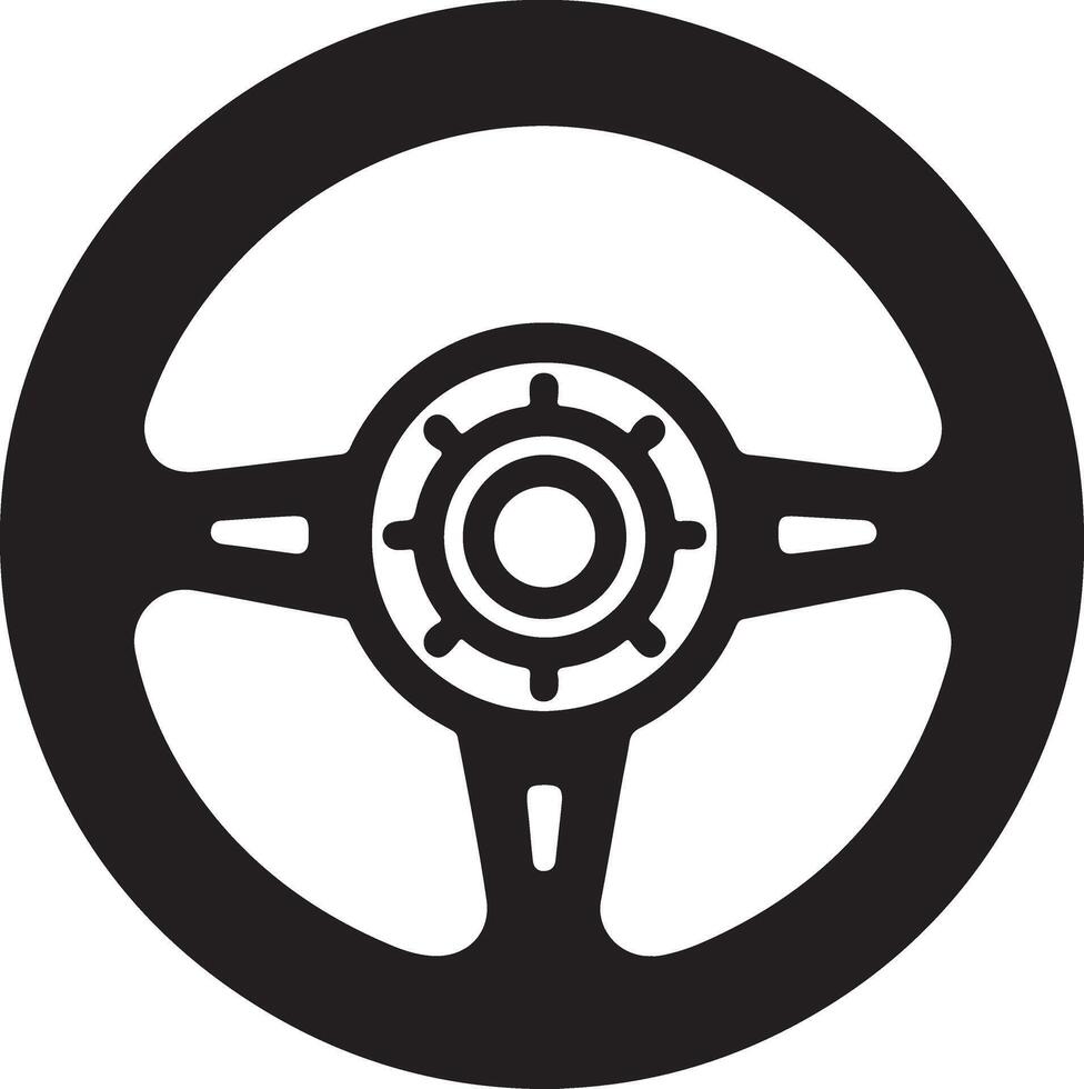 Minimalist Steering Wheel Silhouette for Modern Art vector