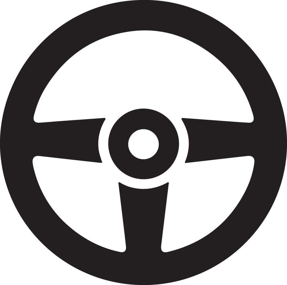 High Quality Steering Wheel Silhouette Design vector